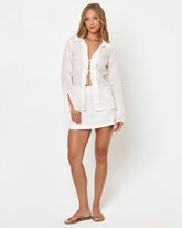 White Linen Mini Skort - LSPACE Venice | LSPACE Outlets