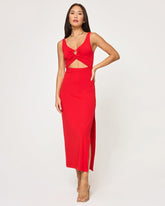 Red Sleeveless Midi Dress - LSPACE Camille Dress | LSPACE For Sale