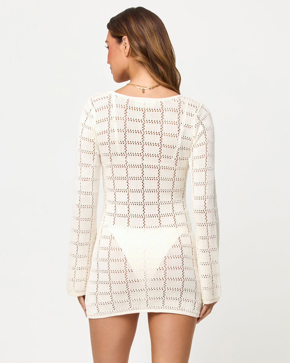 Cream Crochet Mini Dress - LSPACE Jessa Mini | LSPACE On Sale