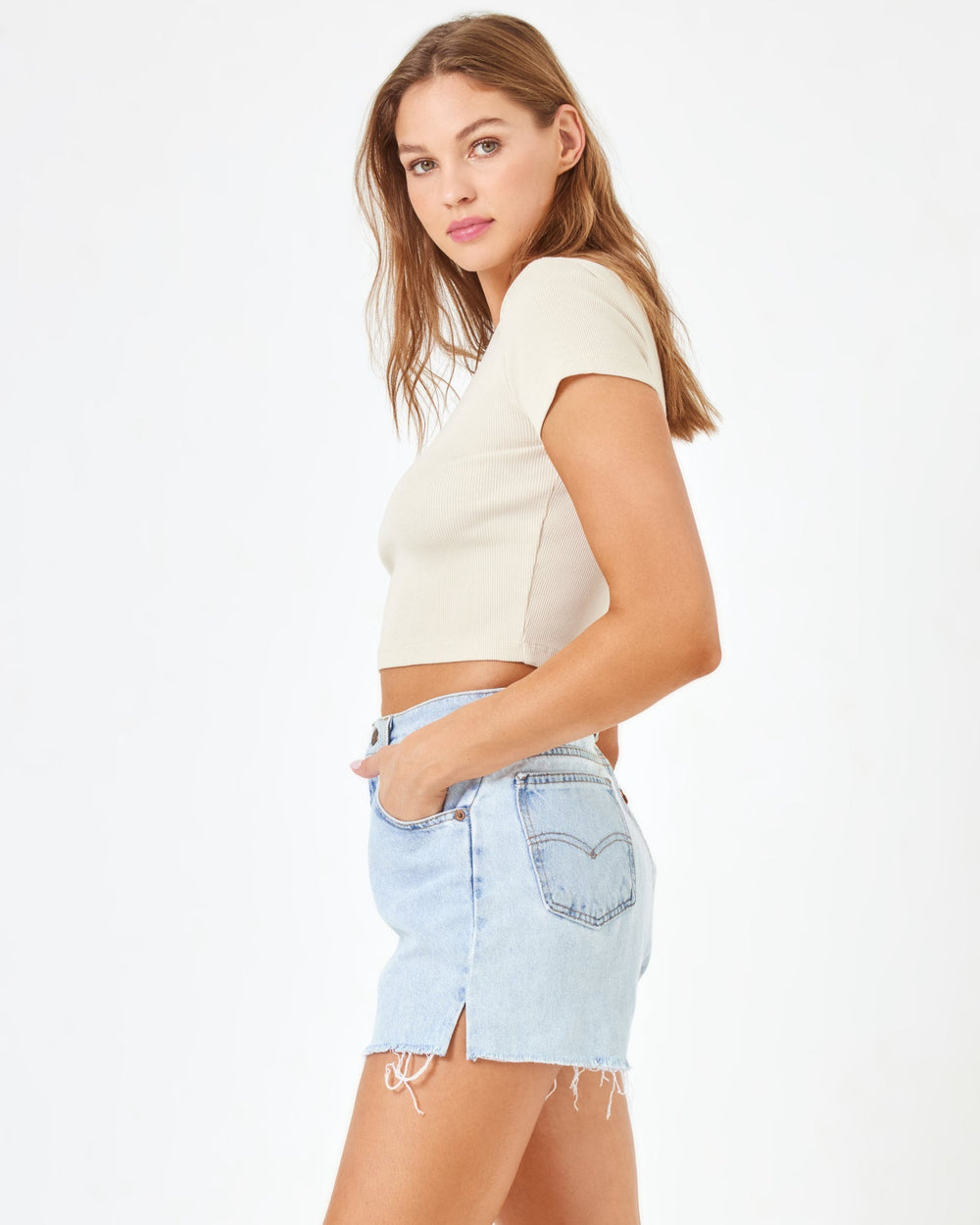 aligrace Michelle Denim Short - Blue | LSPACE On Sale