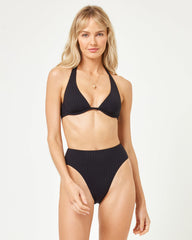 LSPACE Isa Bikini Top - Black-Cream | LSPACE Outlets