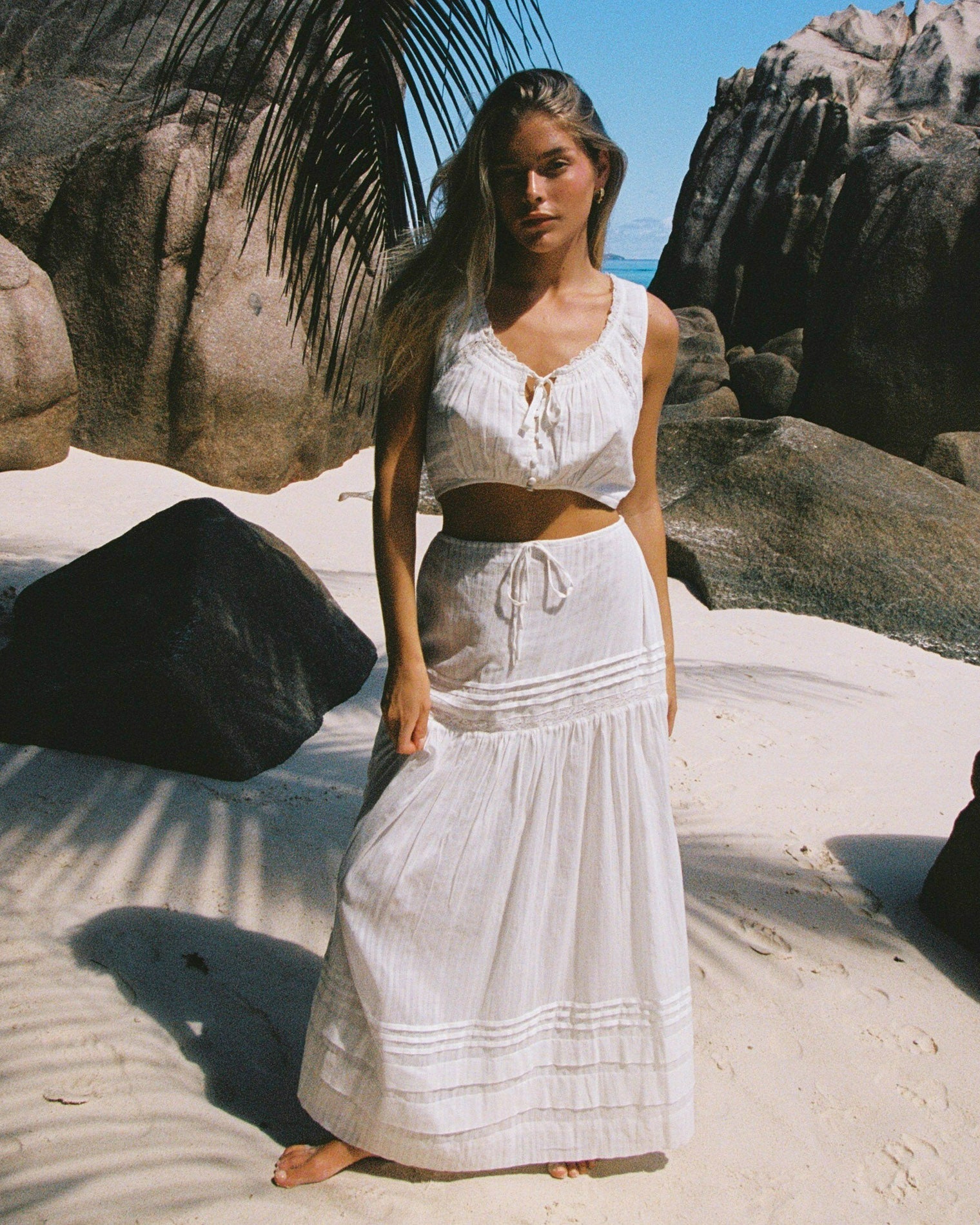 Reia White Midi Skirt - LSPACE | LSPACE On Sale