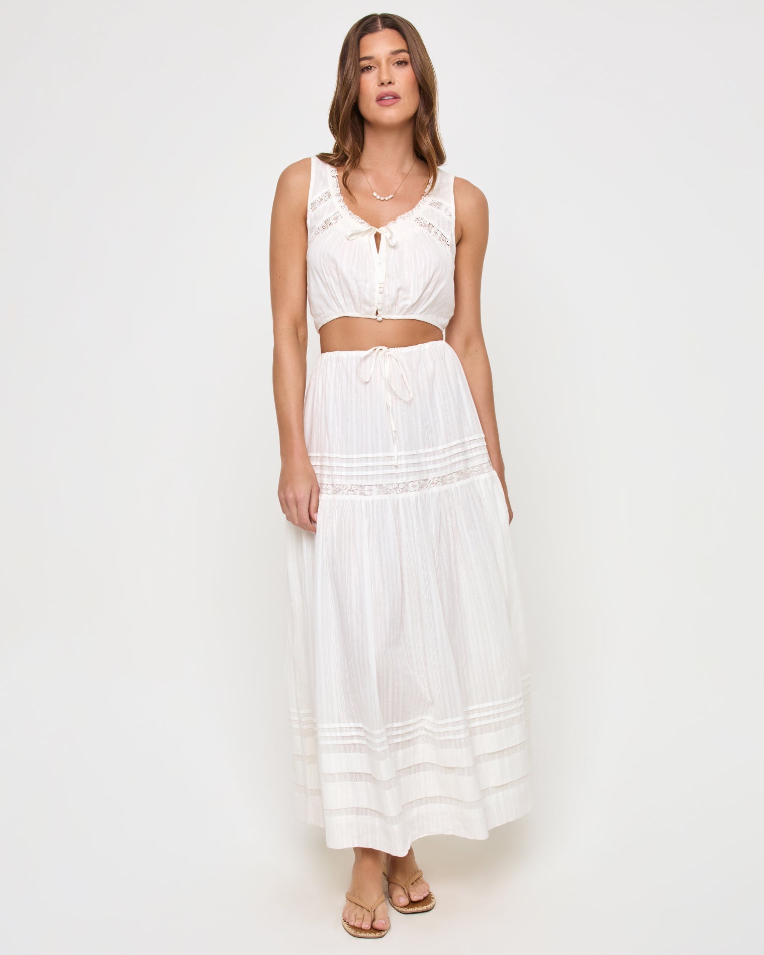 Reia White Midi Skirt - LSPACE | LSPACE On Sale