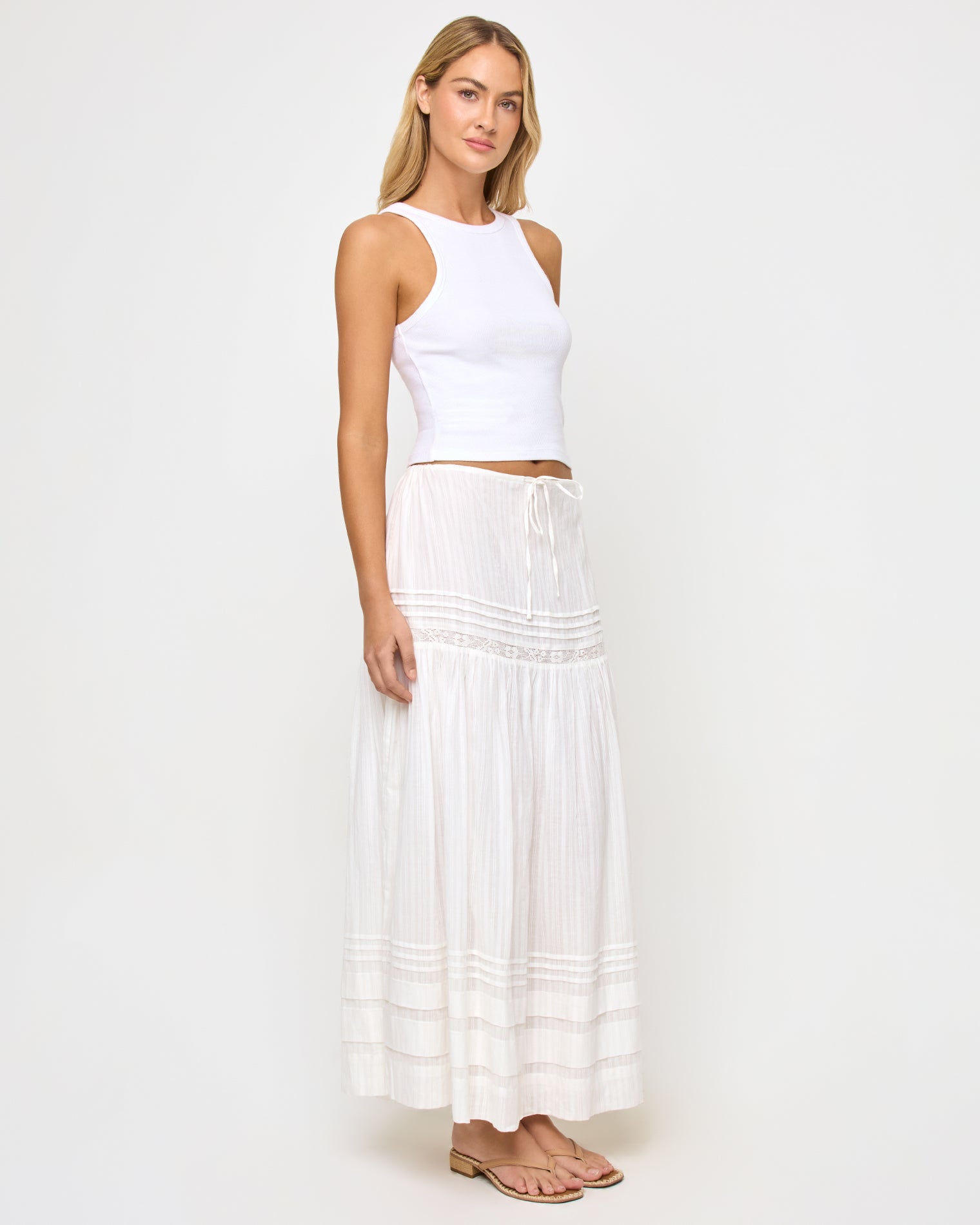 Reia White Midi Skirt - LSPACE | LSPACE On Sale