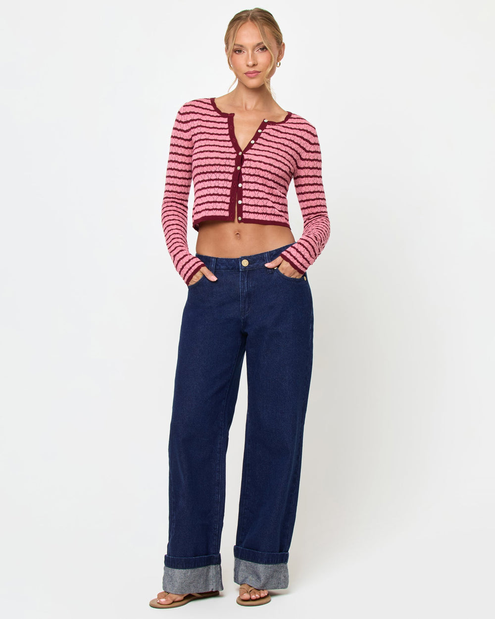 LSPACE Rosalie Cardigan - Strawberry Stripe | LSPACE Website Store