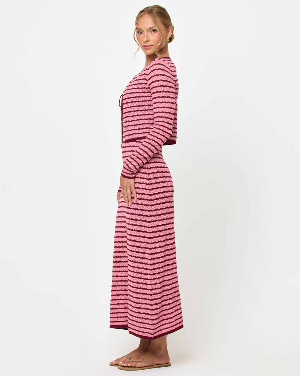 LSPACE Rosalie Cardigan - Strawberry Stripe | LSPACE Website Store