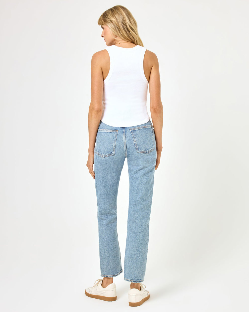 White Ribbed & Cropped Tank Top - LSPACE Ash | LSPACE For Sale