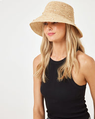 Raffia Bucket Hat with Shells & Pearls - LSPACE Carmel Island Hat | LSPACE US