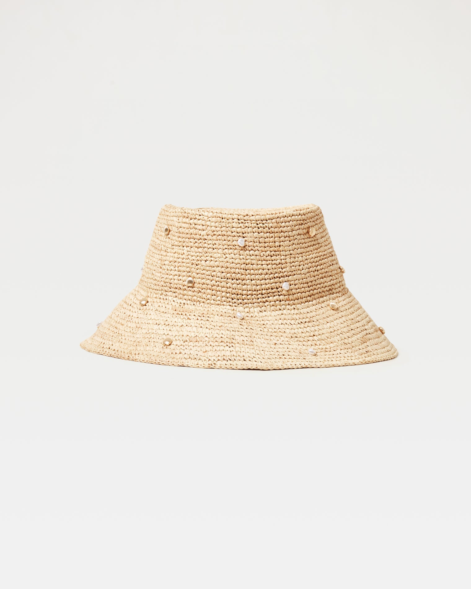 Raffia Bucket Hat with Shells & Pearls - LSPACE Carmel Island Hat | LSPACE US