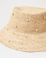 Raffia Bucket Hat with Shells & Pearls - LSPACE Carmel Island Hat | LSPACE US