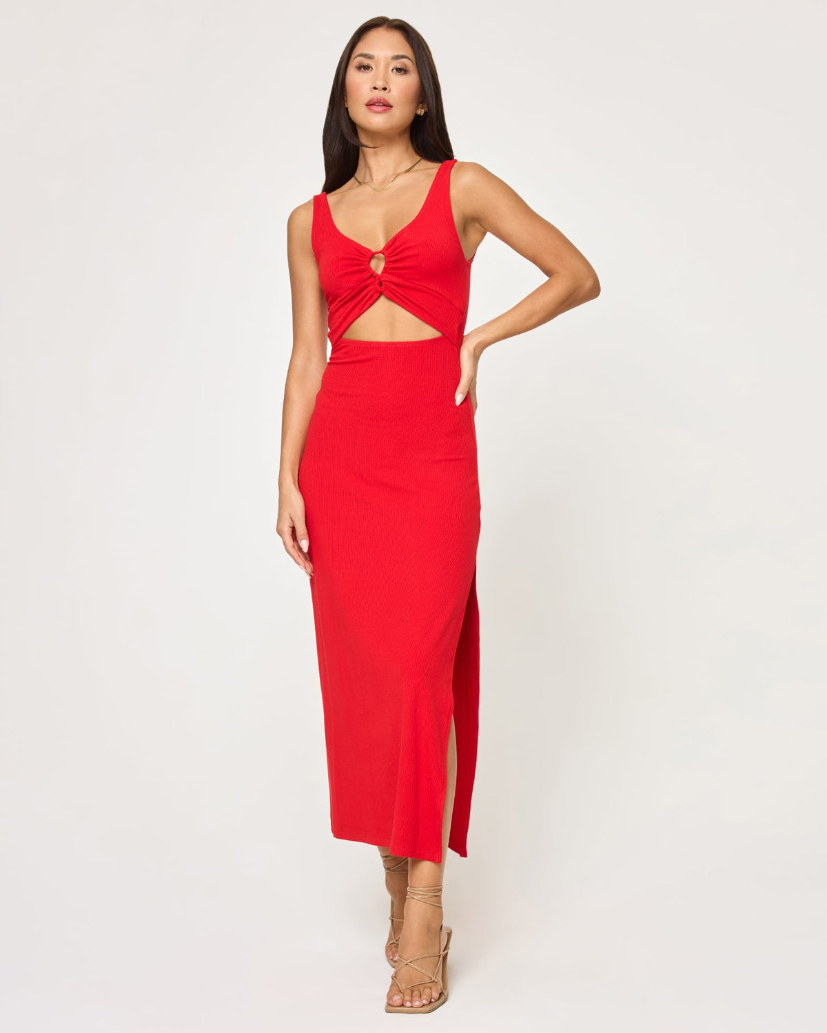Red Sleeveless Midi Dress - LSPACE Camille Dress | LSPACE For Sale