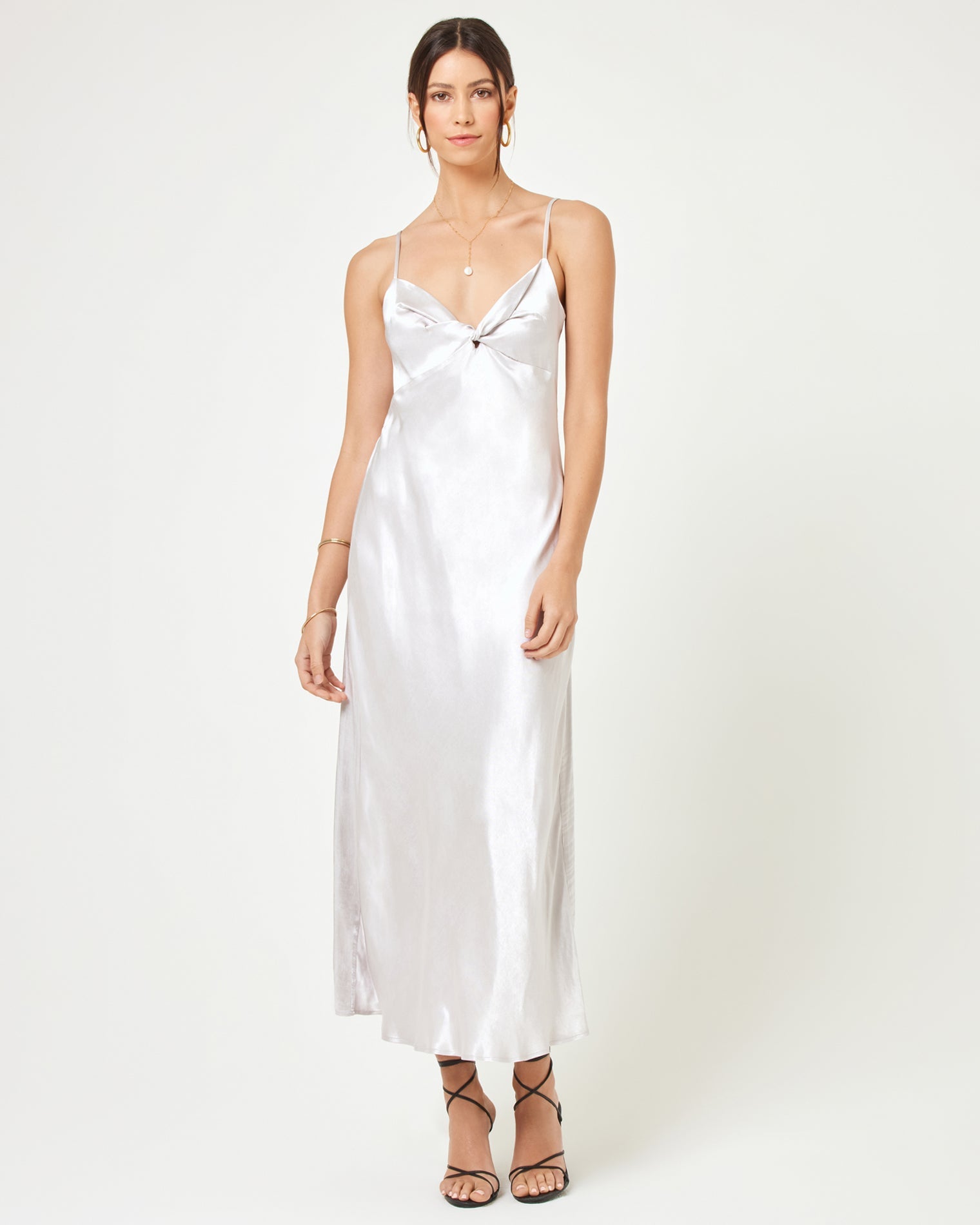 Silver Satin Midi Dress - LSPACE Joanna Dress | LSPACE US