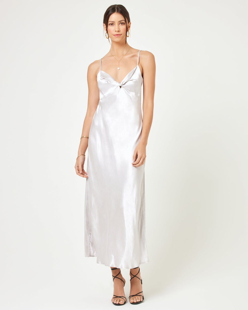 Silver Satin Midi Dress - LSPACE Joanna Dress | LSPACE US