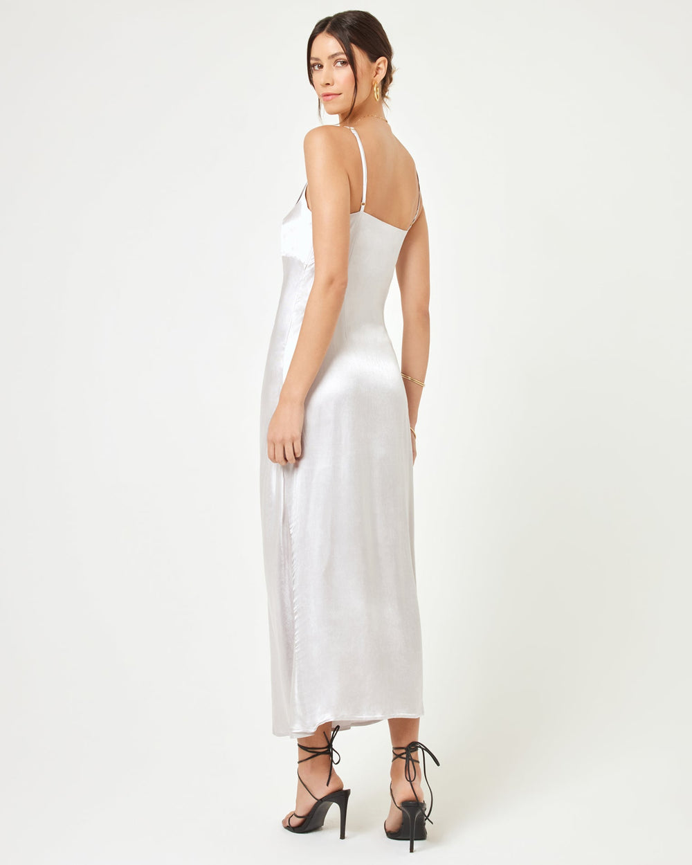 Silver Satin Midi Dress - LSPACE Joanna Dress | LSPACE US