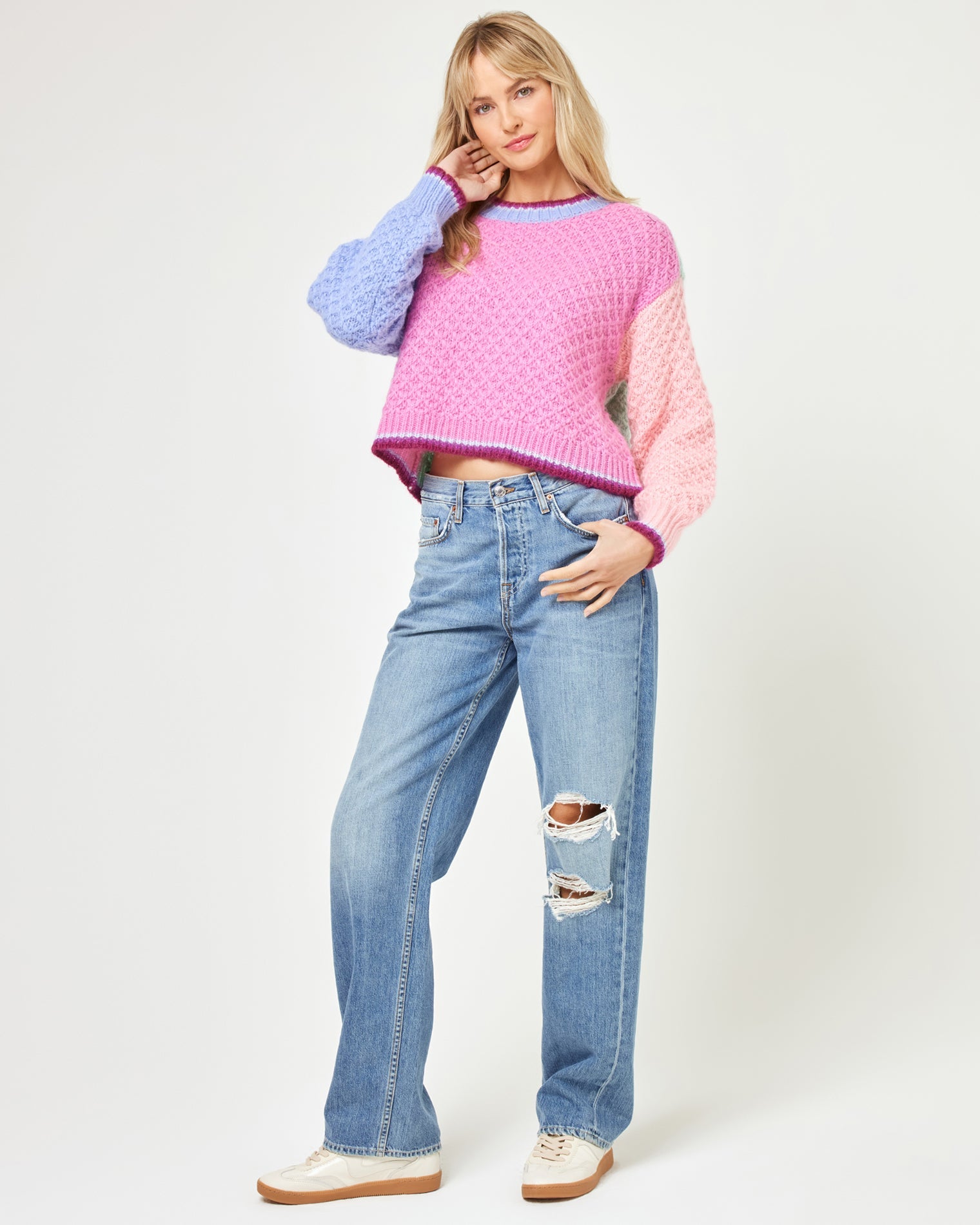 Coloblock Knit Sweater - LSPACE Pretty Please Pullover | LSPACE Outlet