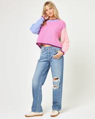 Coloblock Knit Sweater - LSPACE Pretty Please Pullover | LSPACE Outlet