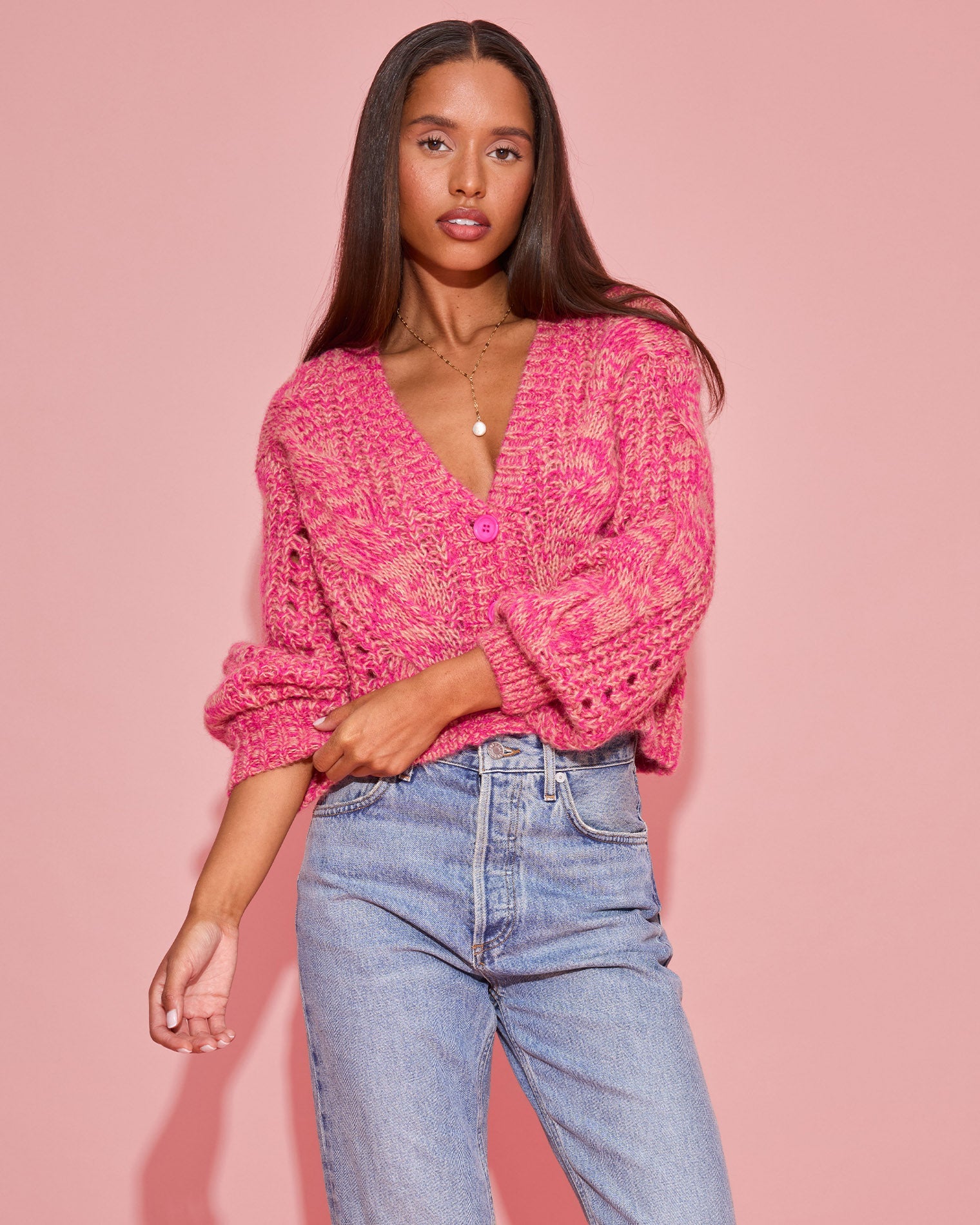 LSPACE Strawberry Fields Cardigan - Strawberry Marl | LSPACE Discount