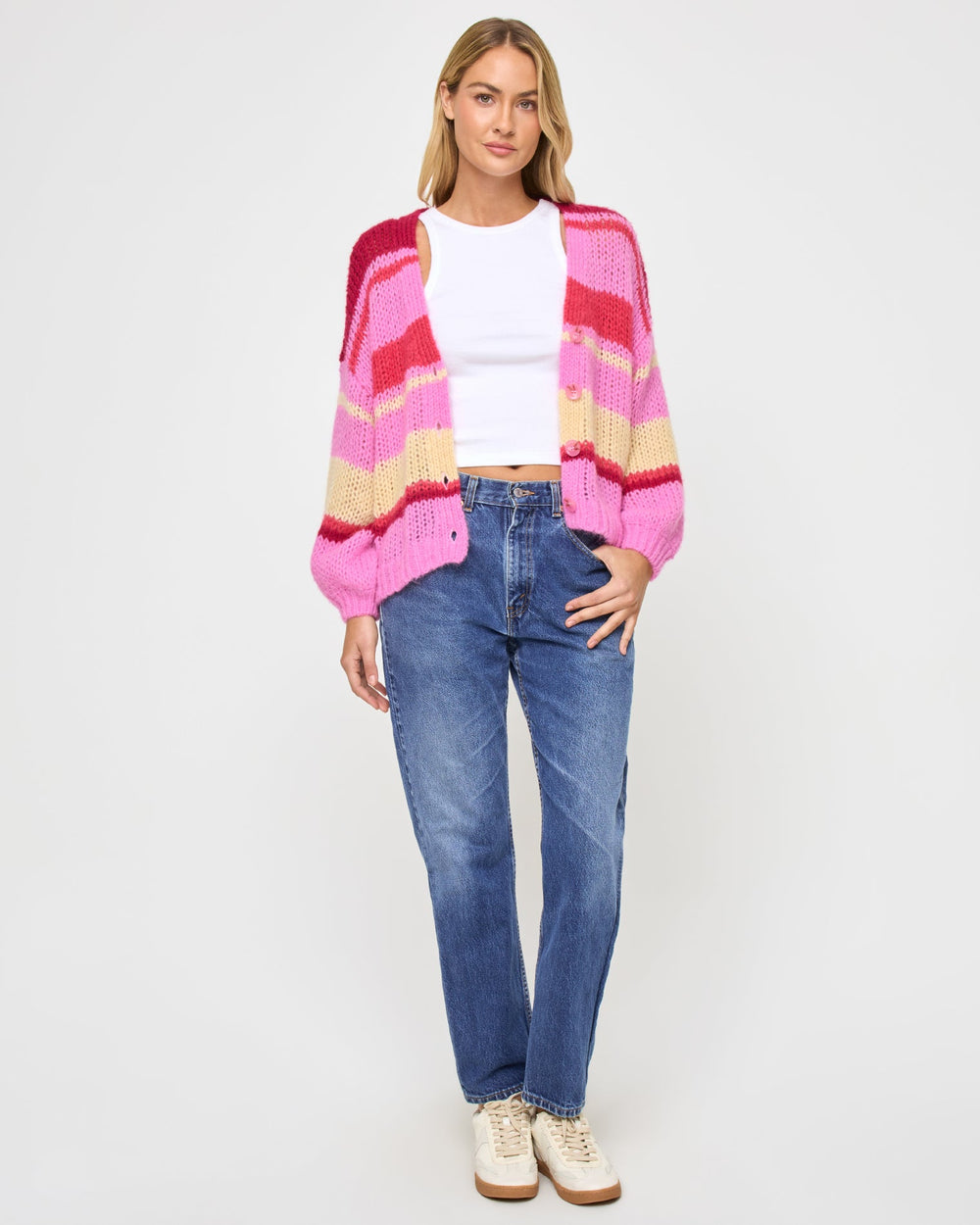 Womens Pink Knit Cardigan - LSPACE Lido Colorful Cardigan | LSPACE For Sale