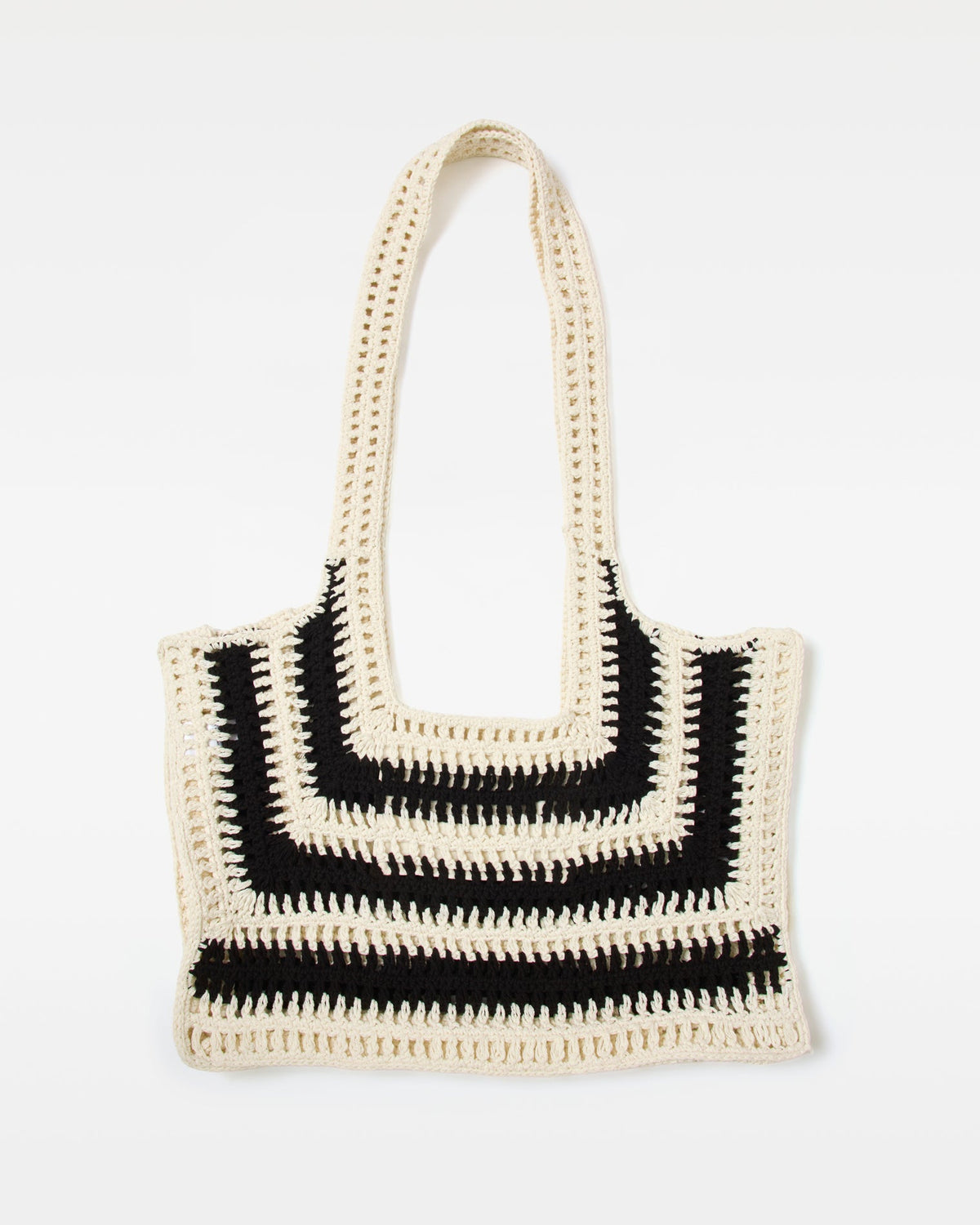 LSPACE Caylin Crochet Tote - Black-White | LSPACE Outlet