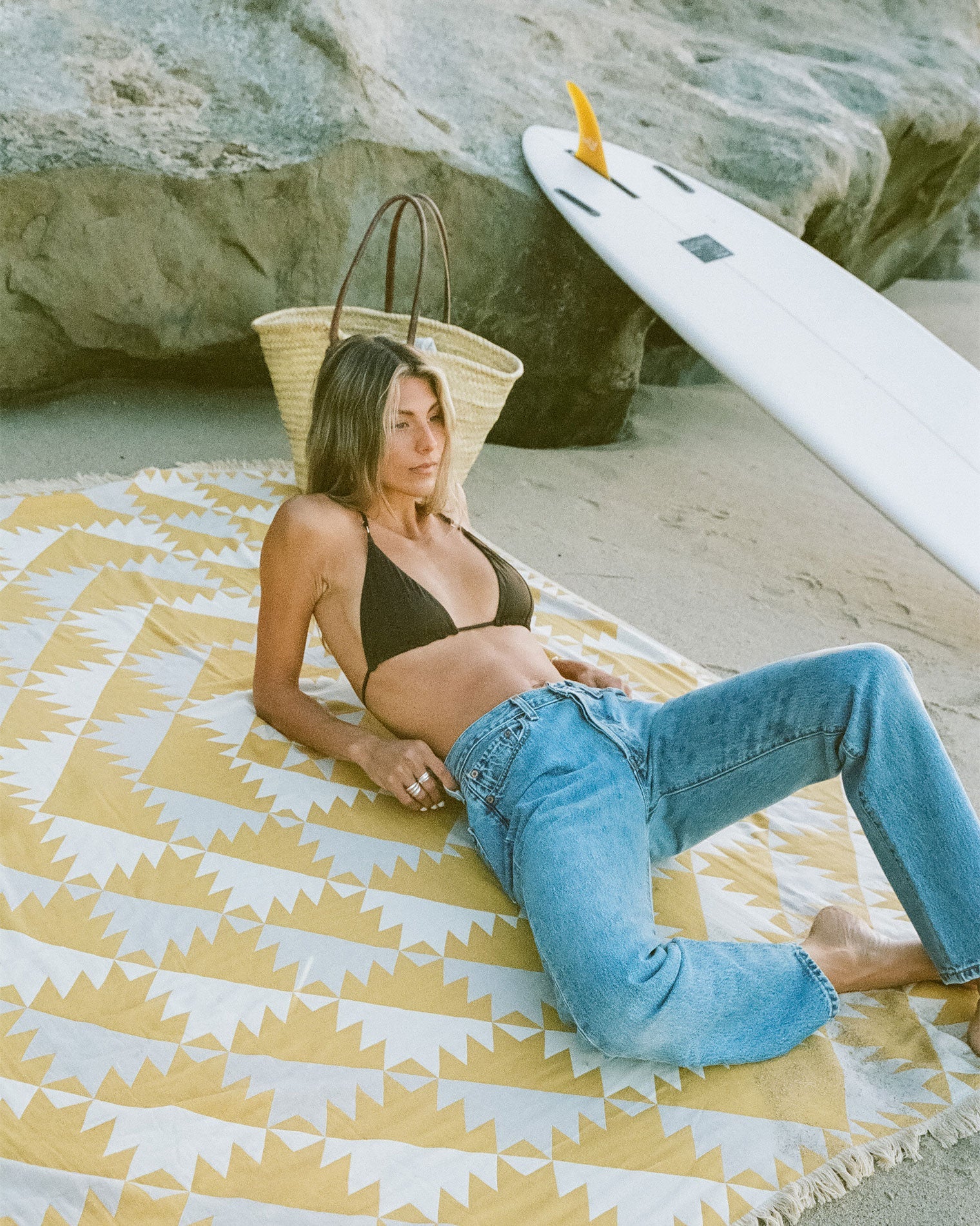 Slowtide Daydream Driftweave Beach Blanket - Curry | LSPACE Discount
