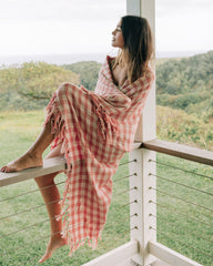 Slowtide Palaka Lightweight Beach Blanket - Guava | LSPACE Outlets